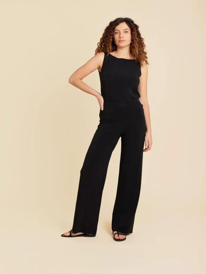 Women Agns B Trousers and Jeans Black Viscose Blend Elegant Trouser