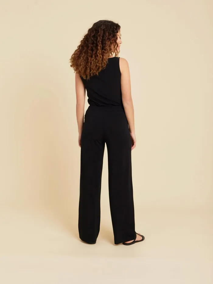 Women Agns B Trousers and Jeans Black Viscose Blend Elegant Trouser