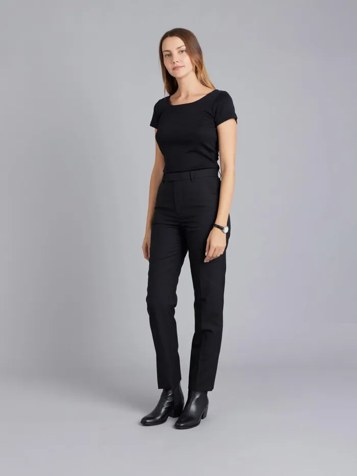 Women Agns B Trousers and Jeans Black Woolblend Highwaisted Fergie Trousers