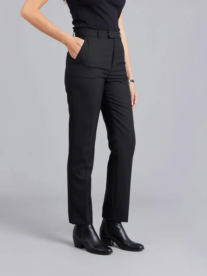 Women Agns B Trousers and Jeans Black Woolblend Highwaisted Fergie Trousers