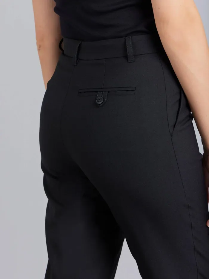 Women Agns B Trousers and Jeans Black Woolblend Highwaisted Fergie Trousers