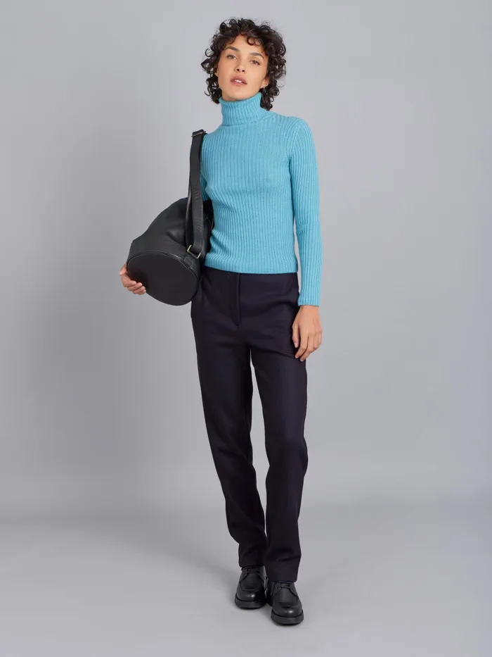 Women Agns B Trousers and Jeans Blue Wool Senso Trousers