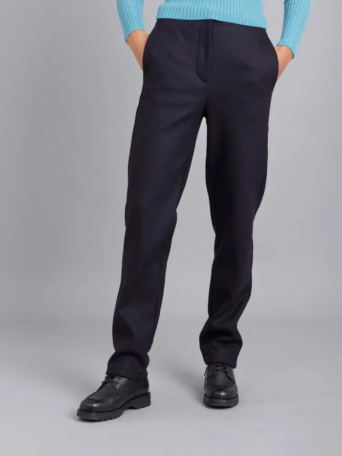 Women Agns B Trousers and Jeans Blue Wool Senso Trousers