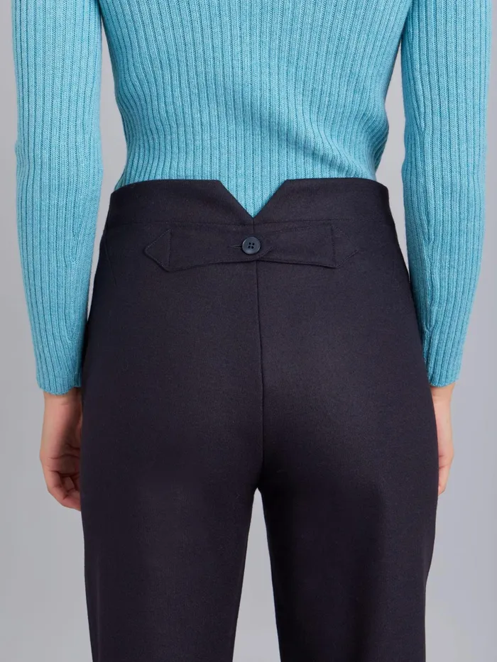 Women Agns B Trousers and Jeans Blue Wool Senso Trousers