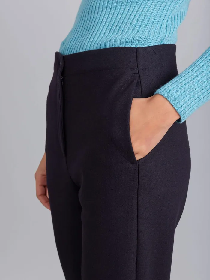 Women Agns B Trousers and Jeans Blue Wool Senso Trousers
