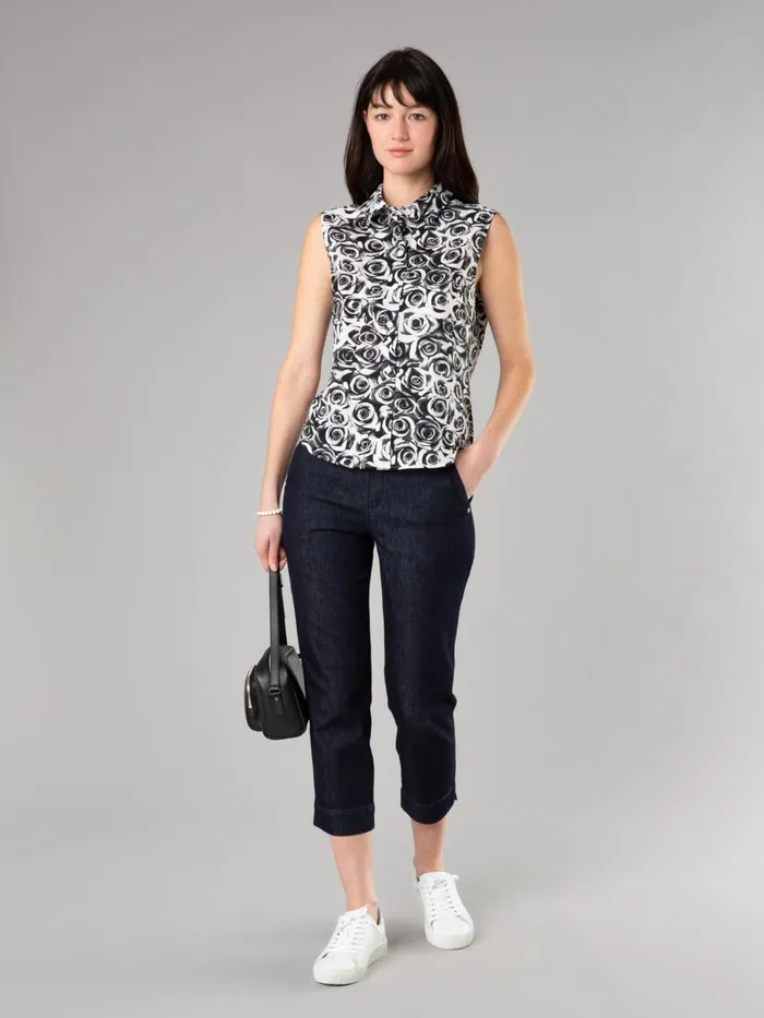 Women Agns B Trousers and Jeans Dark Blue Marilyn Capri Jeans