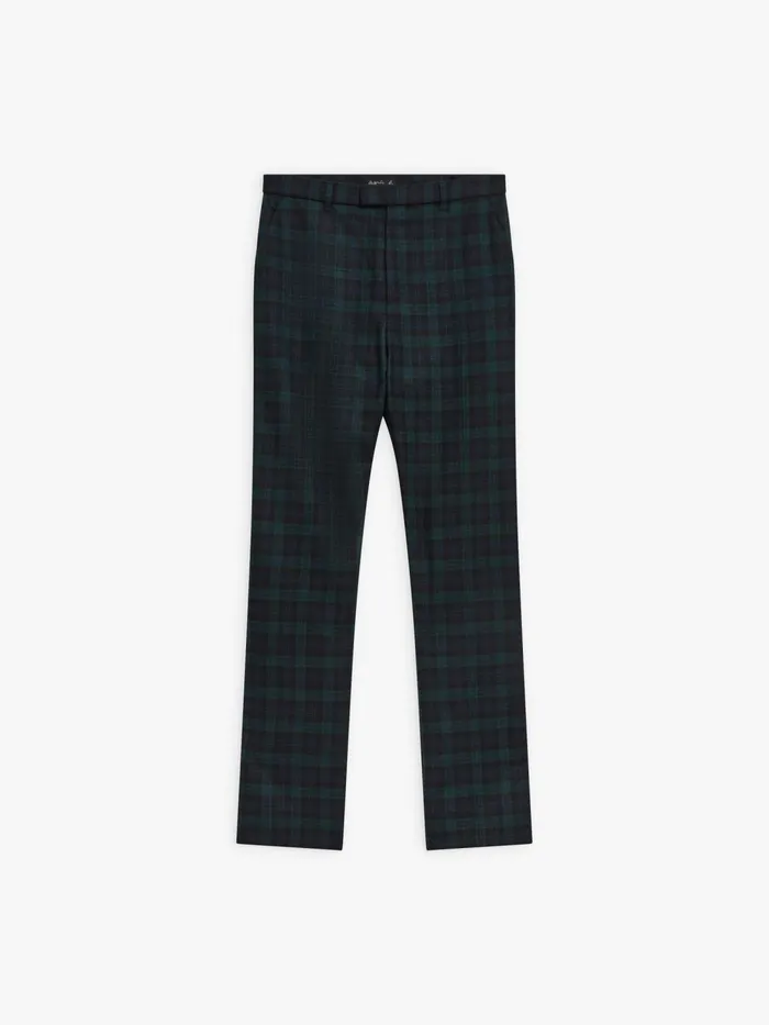 Women Agns B Trousers and Jeans Green Wool Checked Fergie Trousers