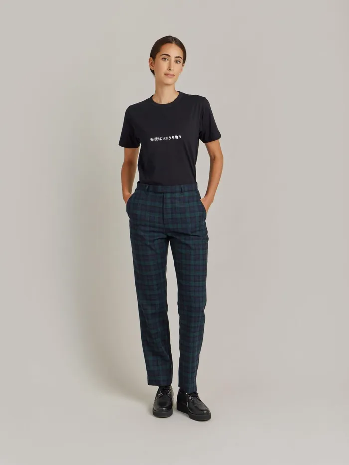 Women Agns B Trousers and Jeans Green Wool Checked Fergie Trousers