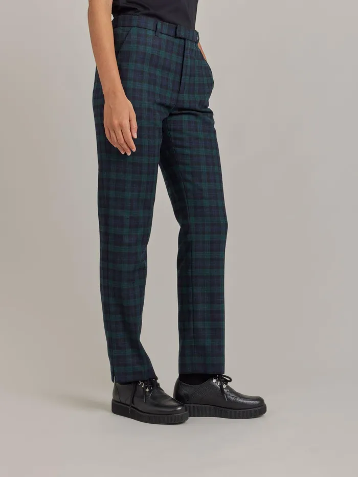 Women Agns B Trousers and Jeans Green Wool Checked Fergie Trousers
