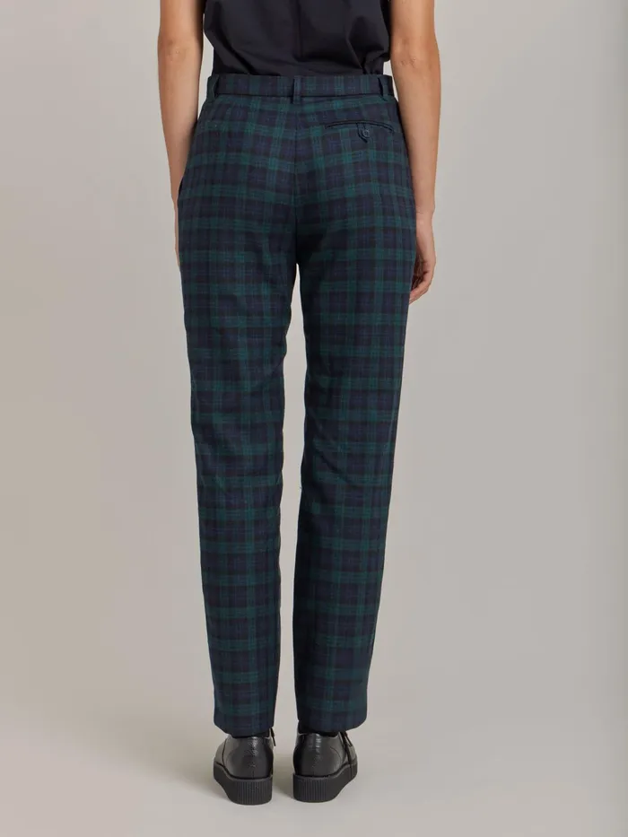 Women Agns B Trousers and Jeans Green Wool Checked Fergie Trousers