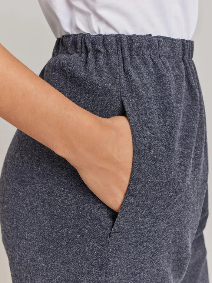 Women Agns B Trousers and Jeans Grey Wool Crpe Vietnam Trousers