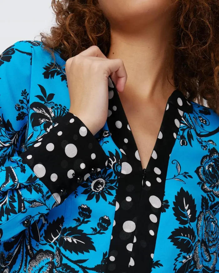 Women Albie Top Night Vine Blue And Tiny Gig Tile DVF Tops