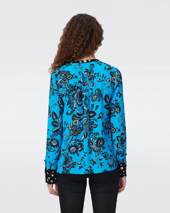 Women Albie Top Night Vine Blue And Tiny Gig Tile DVF Tops