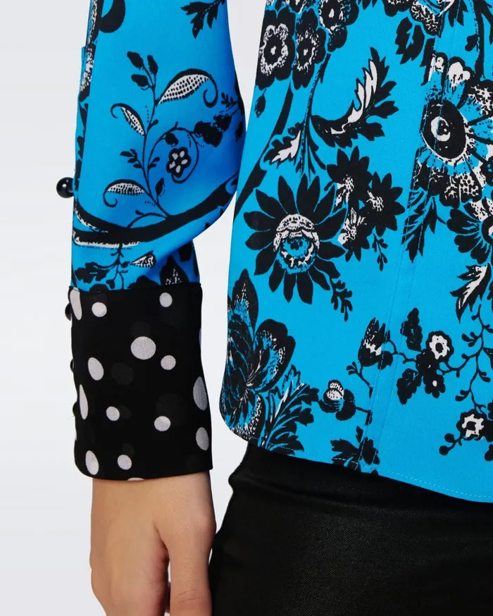 Women Albie Top Night Vine Blue And Tiny Gig Tile DVF Tops