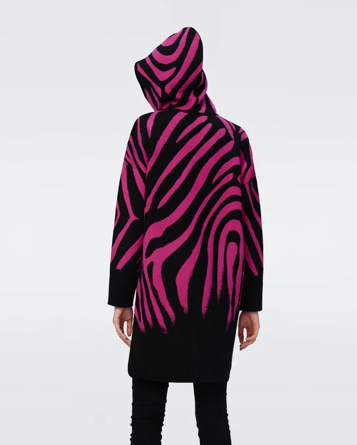 Women Alvah Knit Jacquard Top Huge Zebra Indian Pink DVF Tops