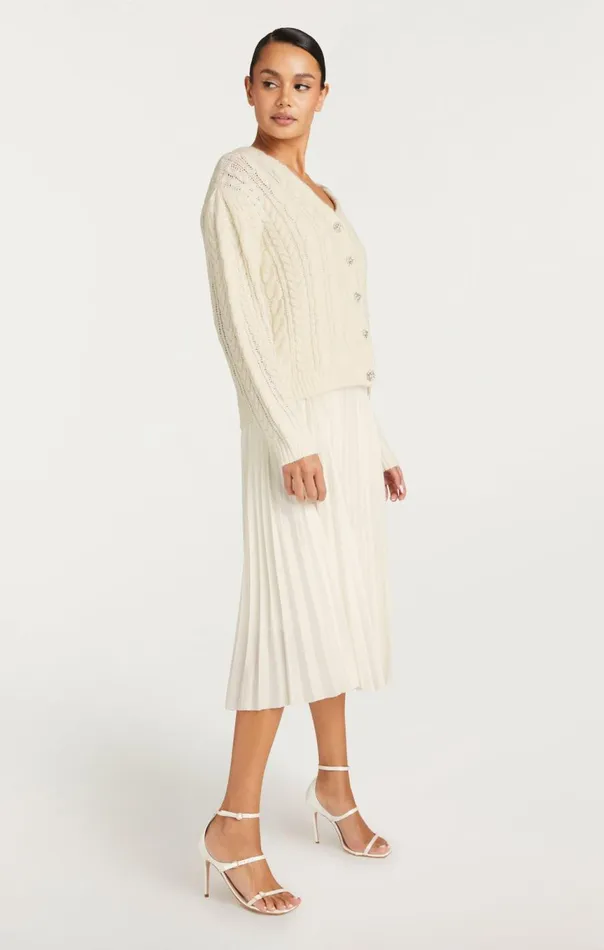 Women Amandine Cardigan Dress Ivory Cinq Sept Midi