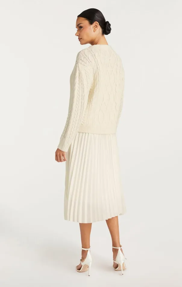 Women Amandine Cardigan Dress Ivory Cinq Sept Midi