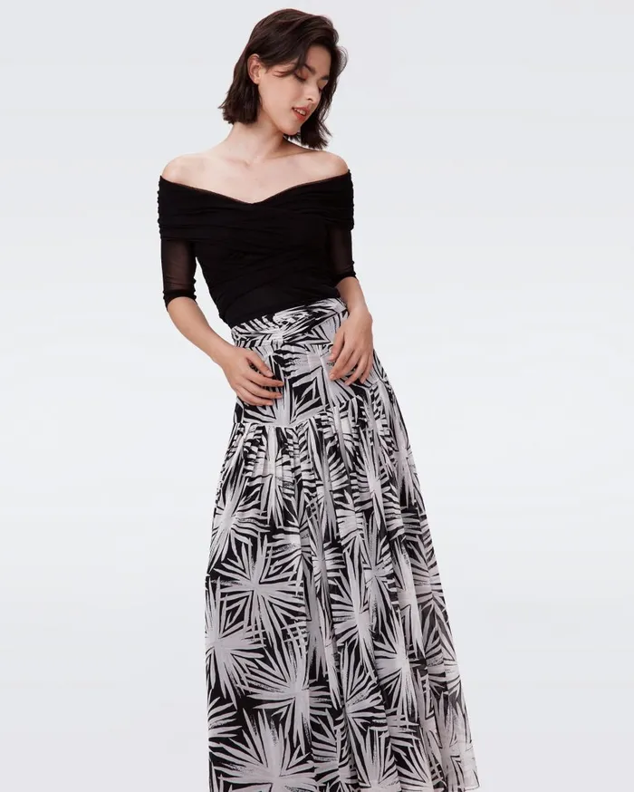Women Amira Skirt Huge Sea Holly Black DVF Skirts