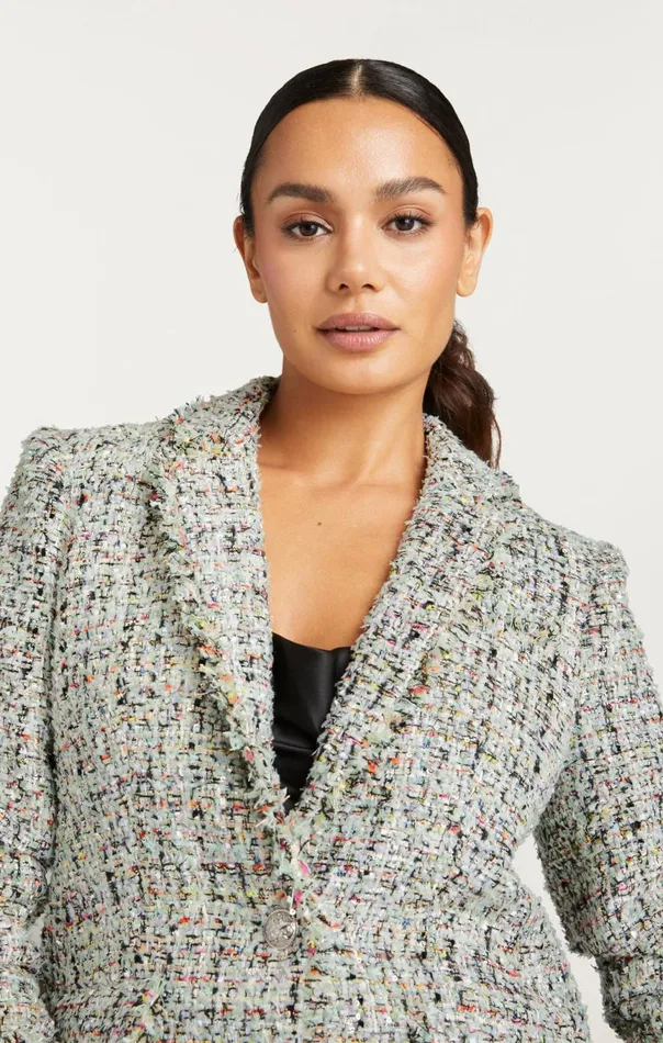 Women Anya Boucle Khloe Blazer Patinamulti Cinq Sept Blazers