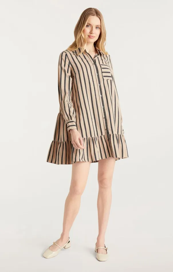 Women Arlette Dress Khakiblack Cinq Sept Mini