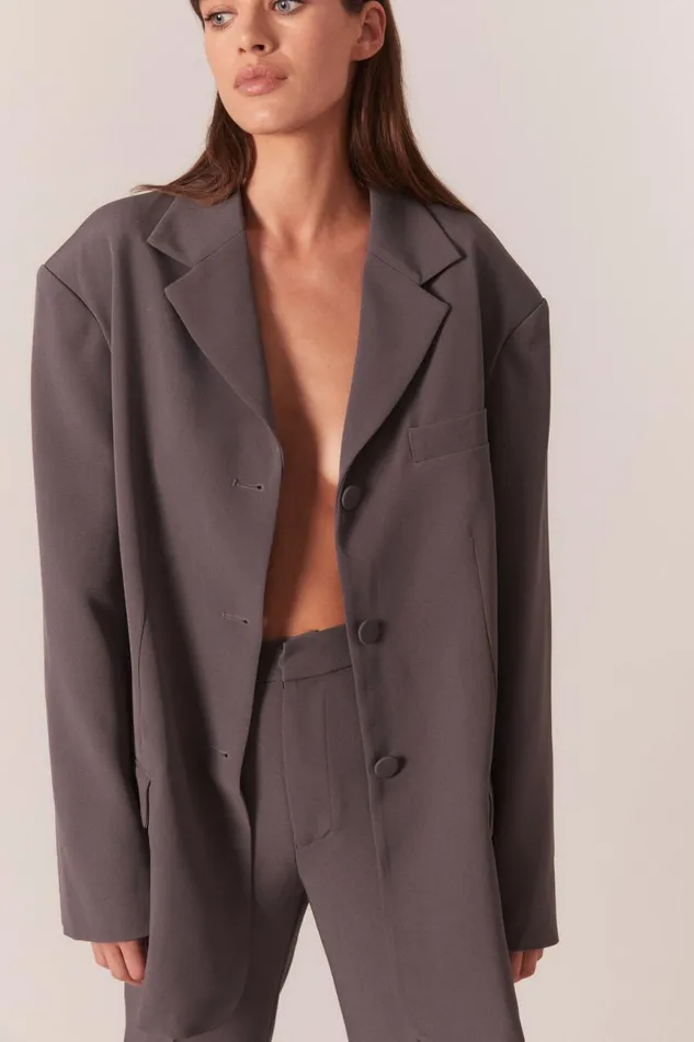 Women Bardot Blazers Akia Oversized Blazer In Charcoal Charcoal