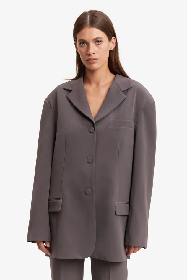Women Bardot Blazers Akia Oversized Blazer In Charcoal Charcoal