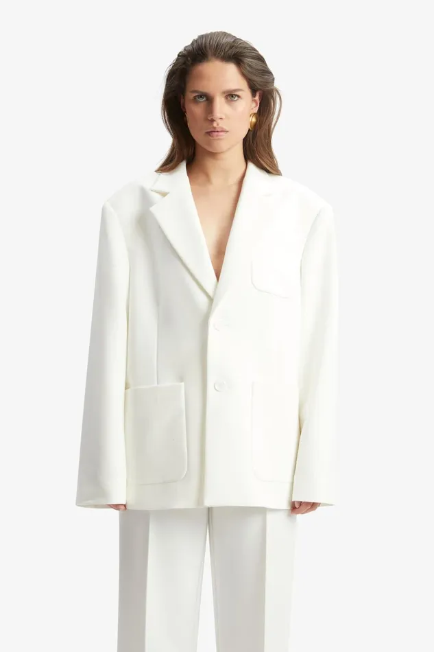 Women Bardot Blazers Halia Oversized Blazer In Orchid White Orchid White Women Bardot Blazers Halia Oversized Blazer In Orchid White Orchid White