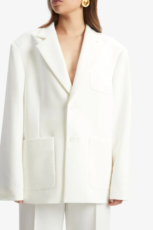 Women Bardot Blazers Halia Oversized Blazer In Orchid White Orchid White Women Bardot Blazers Halia Oversized Blazer In Orchid White Orchid White