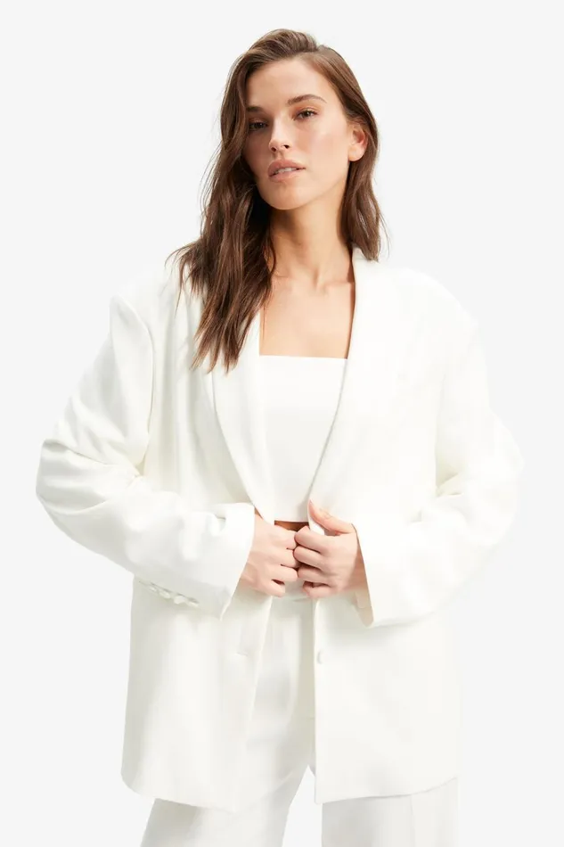 Women Bardot Blazers Malene Oversized Blazer In Orchid White Orchid White Women Bardot Blazers Malene Oversized Blazer In Orchid White Orchid White