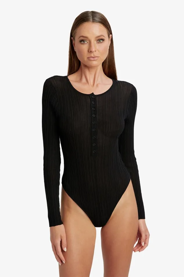 Women Bardot Bodysuits Bryson Bodysuit In Black Black Women Bardot Bodysuits Bryson Bodysuit In Black Black