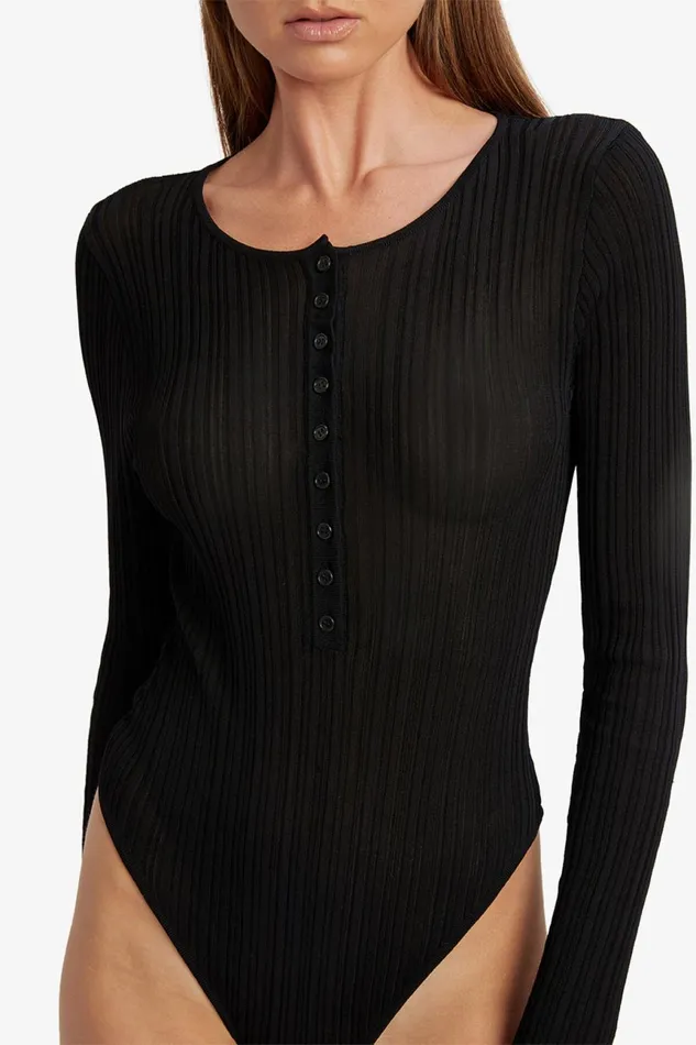 Women Bardot Bodysuits Bryson Bodysuit In Black Black Women Bardot Bodysuits Bryson Bodysuit In Black Black