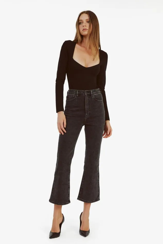 Women Bardot Bodysuits Kameron Knit Bodysuit In Black Black Women Bardot Bodysuits Kameron Knit Bodysuit In Black Black