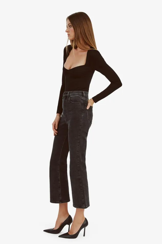 Women Bardot Bodysuits Kameron Knit Bodysuit In Black Black Women Bardot Bodysuits Kameron Knit Bodysuit In Black Black