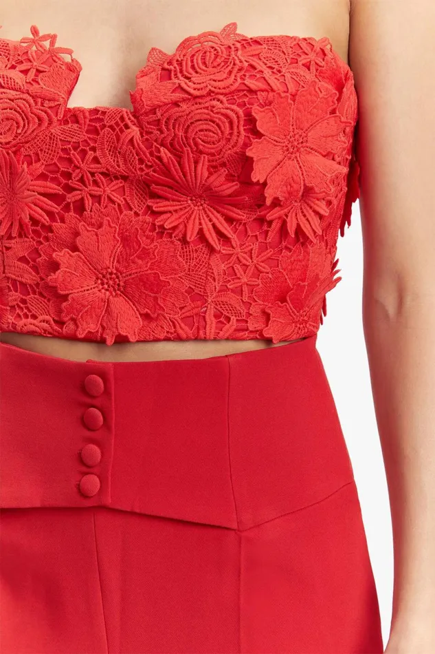 Women Bardot Corsets Brias Lace Bustier In Fire Red Fire Red Women Bardot Corsets Brias Lace Bustier In Fire Red Fire Red