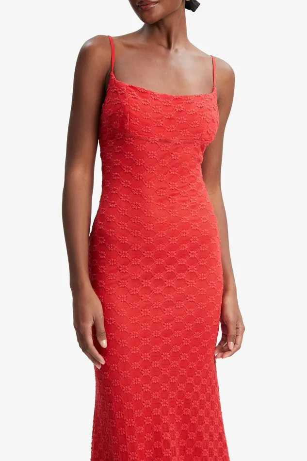 Women Bardot Day To Night Dresses Adoni Mesh Midi Dress In Fire Red Fire Red Women Bardot Day To Night Dresses Adoni Mesh Midi Dress In Fire Red Fire Red