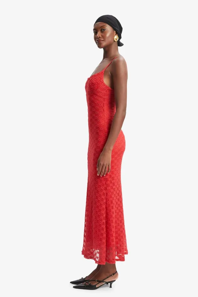 Women Bardot Day To Night Dresses Adoni Mesh Midi Dress In Fire Red Fire Red Women Bardot Day To Night Dresses Adoni Mesh Midi Dress In Fire Red Fire Red