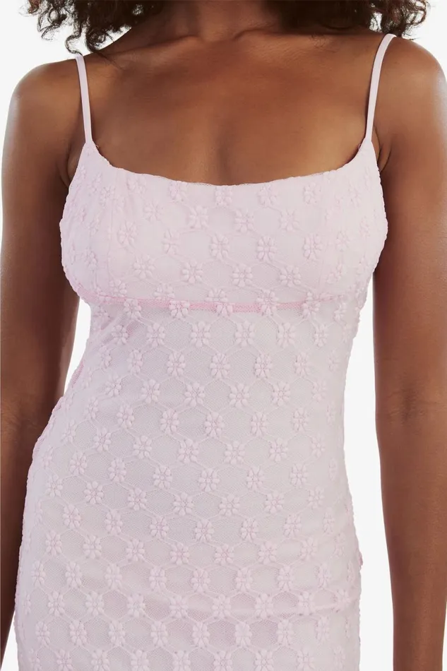 Women Bardot Day To Night Dresses Adoni Mesh Midi Dress In Soft Pink Soft Pink