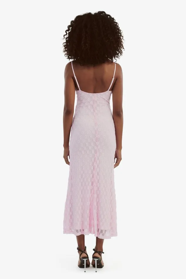 Women Bardot Day To Night Dresses Adoni Mesh Midi Dress In Soft Pink Soft Pink