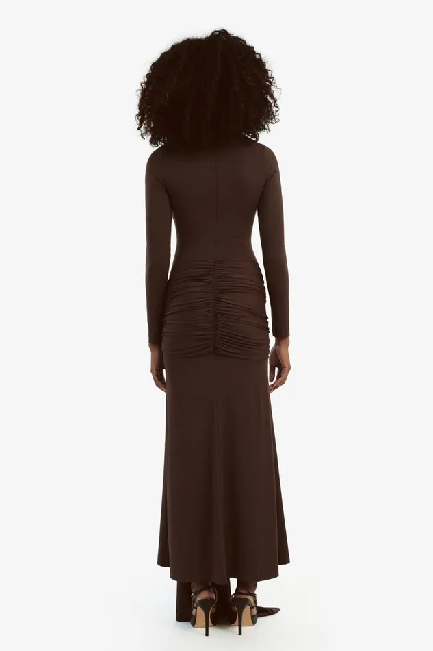 Women Bardot Day To Night Dresses Alix Maxi Tie Front Dress In Chocolate Chocolate Women Bardot Day To Night Dresses Alix Maxi Tie Front Dress In Chocolate Chocolate