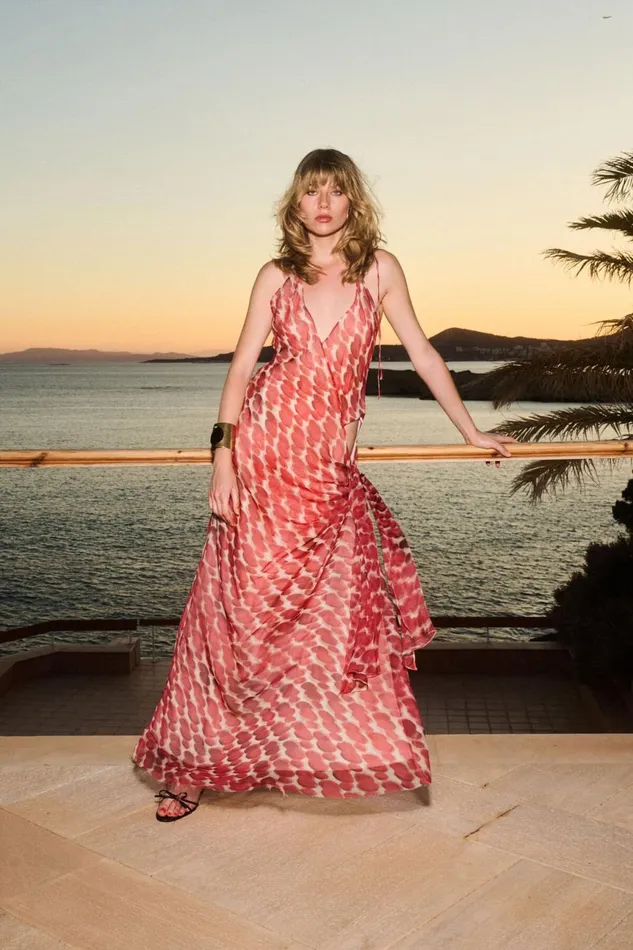 Women Bardot Day To Night Dresses Cyrel Printed Maxi Dress In Red Spot Red Spot