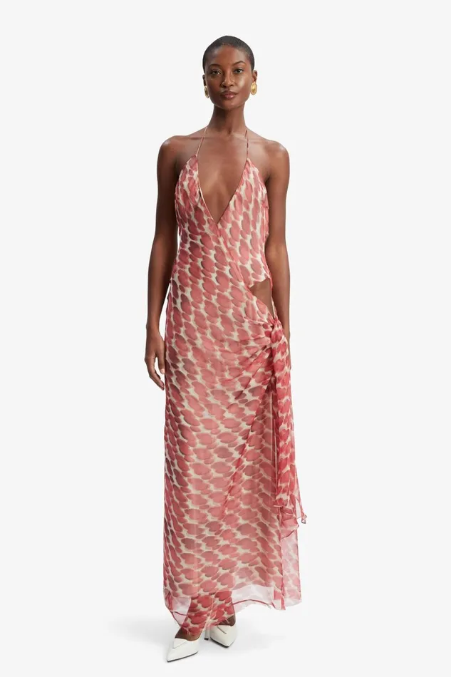 Women Bardot Day To Night Dresses Cyrel Printed Maxi Dress In Red Spot Red Spot