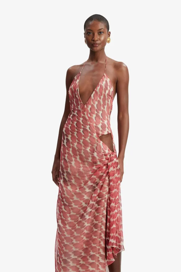 Women Bardot Day To Night Dresses Cyrel Printed Maxi Dress In Red Spot Red Spot