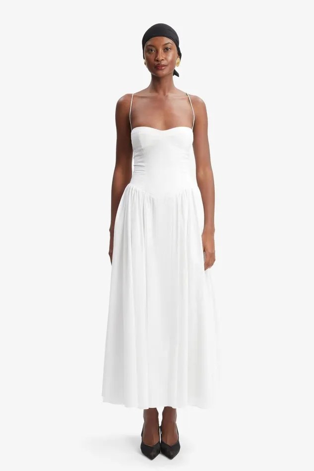 Women Bardot Day To Night Dresses Estie Cotton Maxi Dress In Orchid White Orchid White Women Bardot Day To Night Dresses Estie Cotton Maxi Dress In Orchid White Orchid White