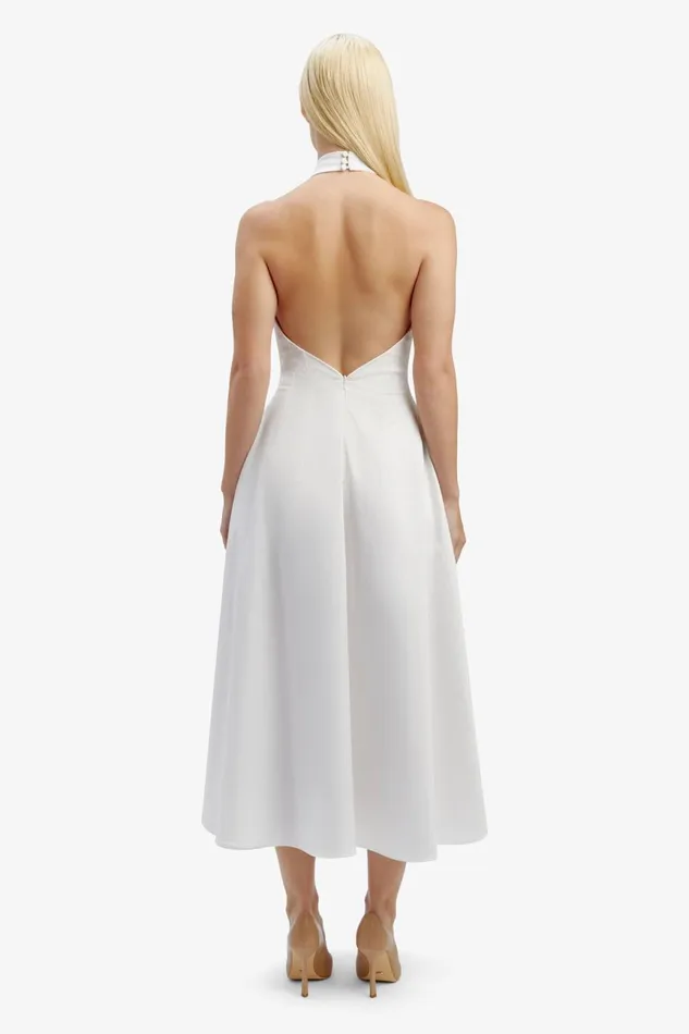Women Bardot Day To Night Dresses Genevieve Poplin Midi Dress In Orchid White Orchid White Women Bardot Day To Night Dresses Genevieve Poplin Midi Dress In Orchid White Orchid White
