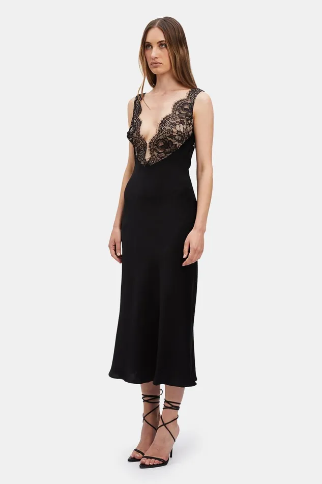 Women Bardot Day To Night Dresses Hayden Lace Slip Dress In Black Black Women Bardot Day To Night Dresses Hayden Lace Slip Dress In Black Black
