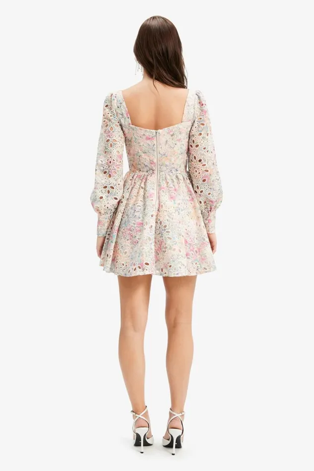 Women Bardot Day To Night Dresses Lila Flounce Broderie Dress In Pastel Floral Pastel Floral Women Bardot Day To Night Dresses Lila Flounce Broderie Dress In Pastel Floral Pastel Floral