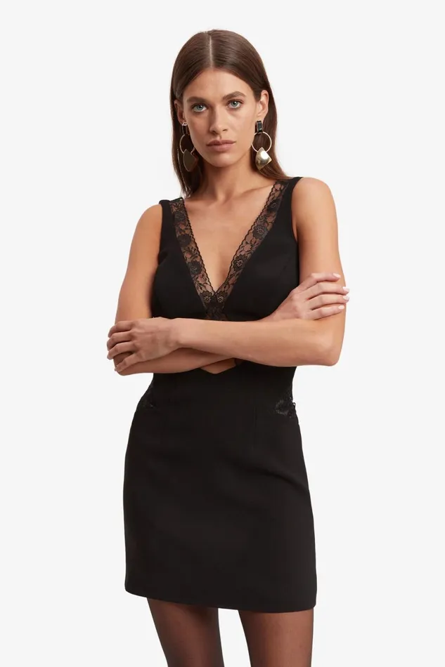 Women Bardot Day To Night Dresses Marzanna Lace Mini Dress In Black Black Women Bardot Day To Night Dresses Marzanna Lace Mini Dress In Black Black