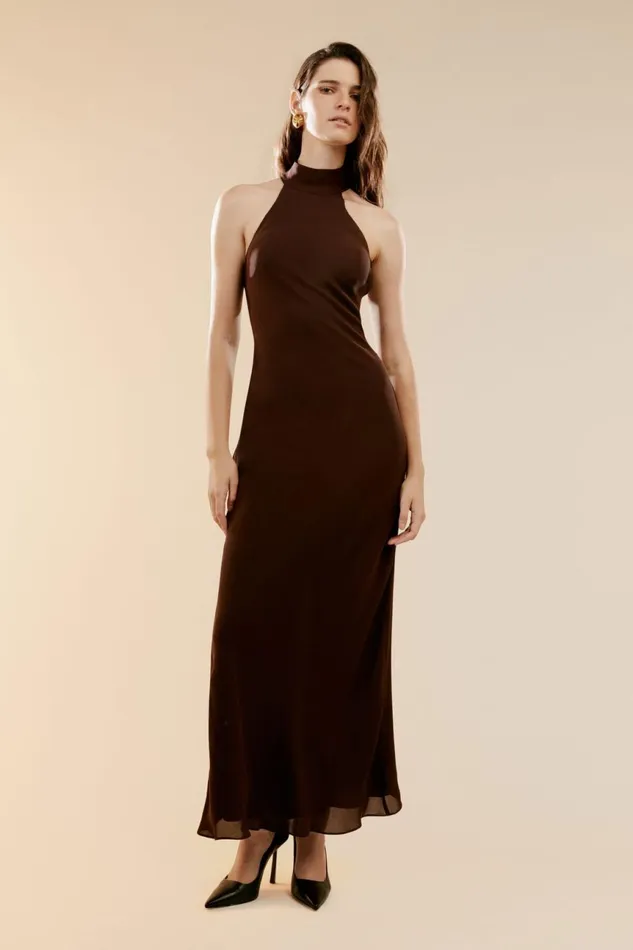 Women Bardot Day To Night Dresses Ola Maxi Dress In Chocolate Chocolate