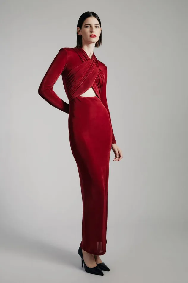 Women Bardot Day To Night Dresses Reno Slinky Knit Dress In Burgundy Burgundy Women Bardot Day To Night Dresses Reno Slinky Knit Dress In Burgundy Burgundy