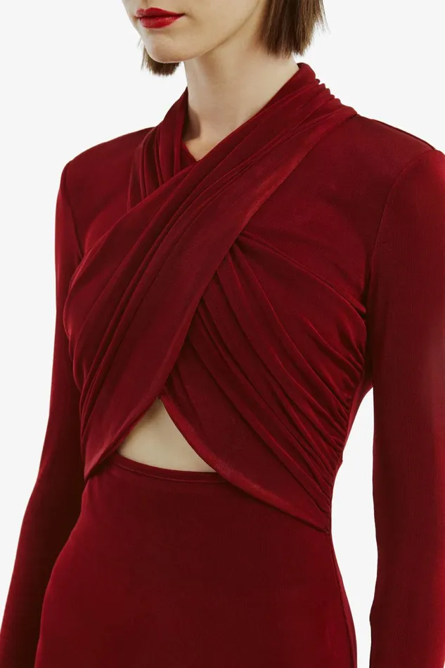 Women Bardot Day To Night Dresses Reno Slinky Knit Dress In Burgundy Burgundy Women Bardot Day To Night Dresses Reno Slinky Knit Dress In Burgundy Burgundy